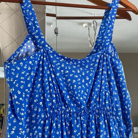 NEW Banana Republic XS Blue Floral Patterned Lightweight Stylish Sundress - Picture 6 of 10